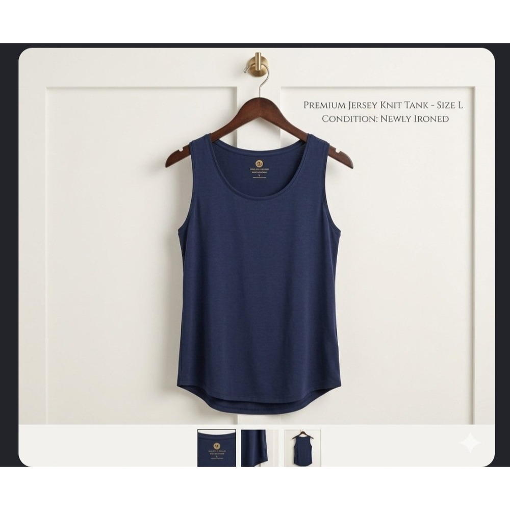 JM Collection Womens Navy Blue Scoop Neck Tank Top Size Medium Sleeveless Knit
